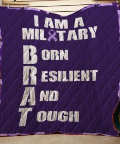 Military Child Month Purple Up Pride Brave Brat Quilt