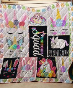 Rabbit Bunny Unicorn Easter Day 2019 Quilt Gift Girl Kid