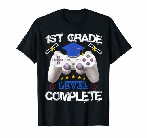1st Grade Level Complete Video Gamer Gift Tshirt Student