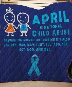 Child Abuse Prevention Month Quilt Gift Blue Ribbon