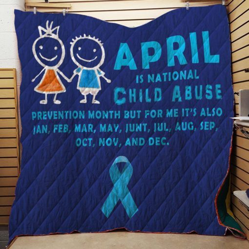 Child Abuse Prevention Month Quilt Gift Blue Ribbon