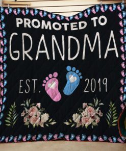Promoted to Grandma Est 2019 New Grandma To Be Quilt