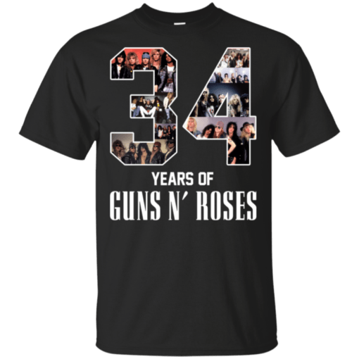 34 Years Of Guns N’ Roses Band Gift T-Shirt For Fan