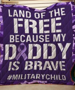 Military Child Month Purple Up Free Brave Dad Pride Quilt