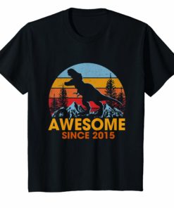 4th Birthday Gift Shirt Dinosaur 4 Year Old Tshirt for Boy