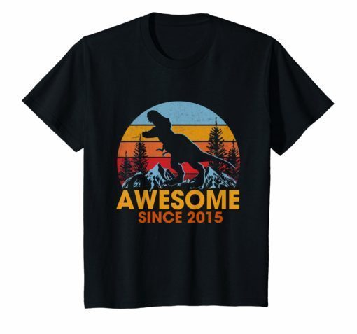 4th Birthday Gift Shirt Dinosaur 4 Year Old Tshirt for Boy