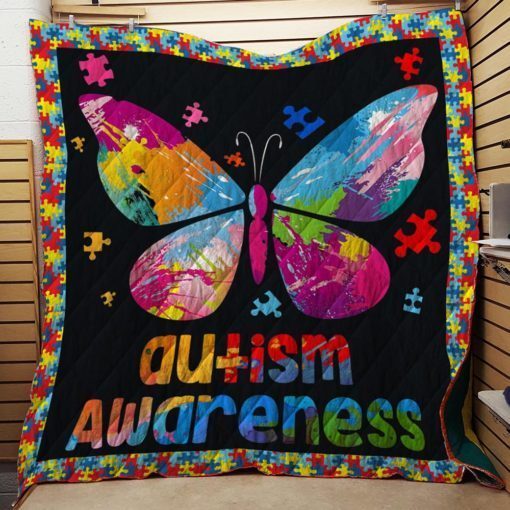 Autism Awareness Quilt Gift Colorful Butterfly Autism