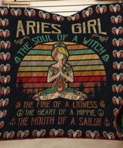 Aries Girl the Soul of a Witch Quilt for Black Women