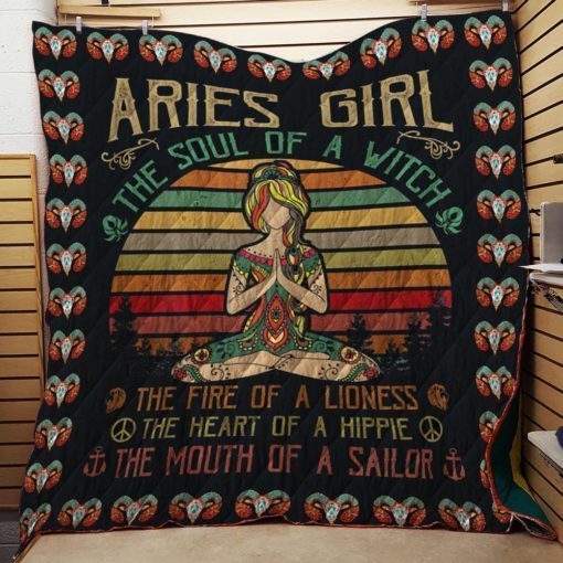 Aries Girl the Soul of a Witch Quilt for Black Women