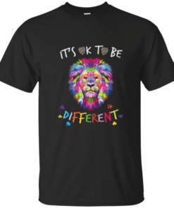 AUTISM AWARENESS SHIRT IT’S OK TO BE DIFFERENT COLORFUL LION