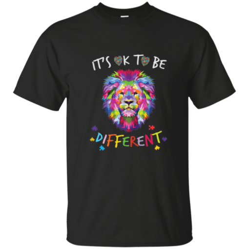 AUTISM AWARENESS SHIRT IT’S OK TO BE DIFFERENT COLORFUL LION