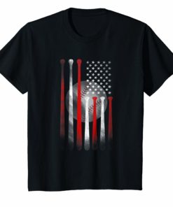 American Flag Vintage Baseball Flag T-Shirt