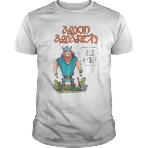 Amon Amarth Hello Vikings Cartoon T-shirt