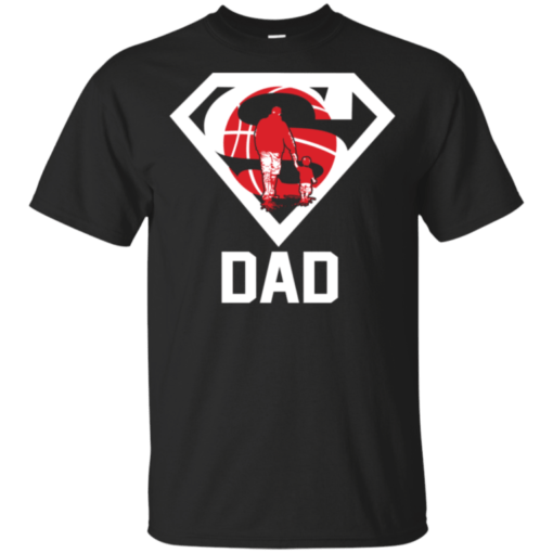 Basketball Superhero Dad With Son T-shirt For Fathers Day