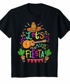 Cinco De Mayo T-Shirt Cactus Sombrero Fiesta Guitar Tee