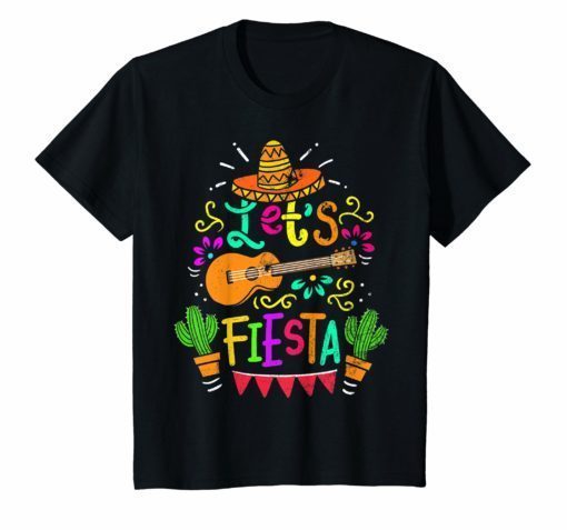 Cinco De Mayo T-Shirt Cactus Sombrero Fiesta Guitar Tee