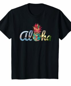 Cute Aloha Hawaii Pineapple Mermaid Coral Girls Women Shirt