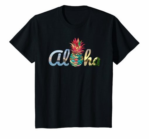 Cute Aloha Hawaii Pineapple Mermaid Coral Girls Women Shirt