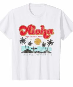 Cute Aloha Hawaii Vintage T-Shirt Hawaiian Beach