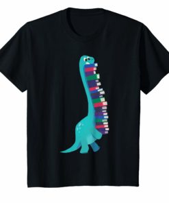 Cute Dinosaur Reading Books T-Shirts