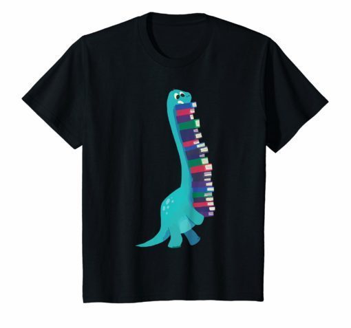 Cute Dinosaur Reading Books T-Shirts