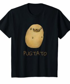 Cute Pug Potato T-shirt Funny Dog JACKET PUGLIE Tee Novelty