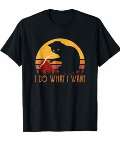 Do What I Want Black Cat Red Cup Funny Graphic Shirt