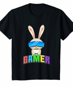 Easter Bunny gamer t shirt for kids graphic gift gaming boys