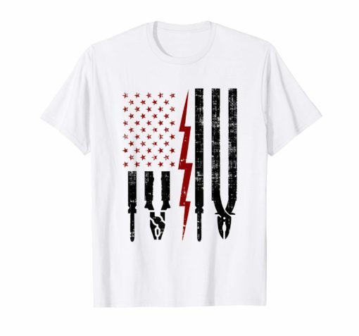Electrician American Flag USA Shirt Electrical Engineer Gift