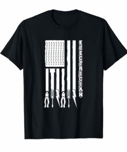 Electrician T Shirt Electrician On USA Flag
