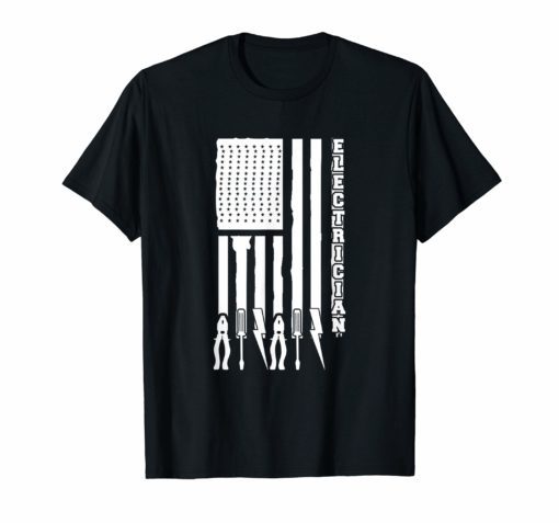 Electrician T Shirt Electrician On USA Flag
