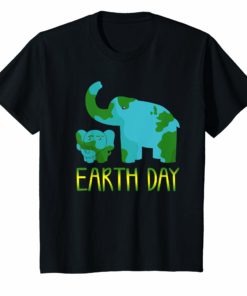 Elephant Earth Day Gift for Mother Father Kids T-Shirt
