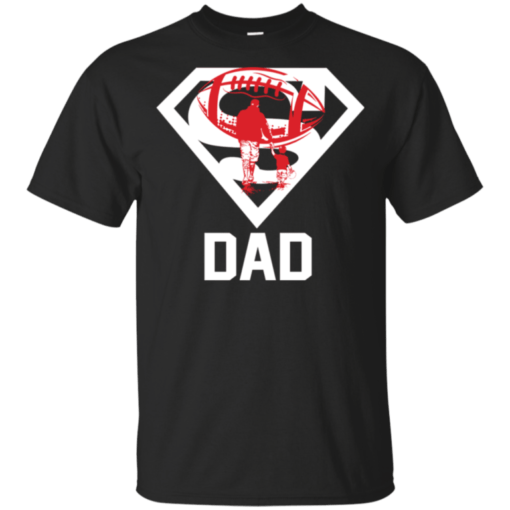 Football Superhero Dad With Son T-shirt For Fathers Day