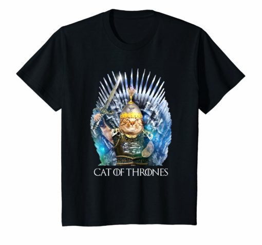 Funny Cat Of Thrones T-Shirt Gift Cat Love Men Women Kids