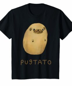 Cute Pug Potato T-shirt Funny Dog PUGTATO Men Women Kids