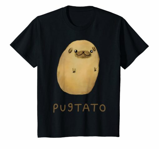 Cute Pug Potato T-shirt Funny Dog PUGTATO Men Women Kids