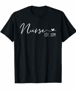 Funny New Nurse Est 2019 with heart t-shirt Graduation Gift