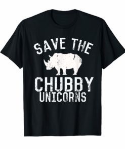 Funny Save the Chubby Unicorns Fat Rhino Vintage T-Shirt
