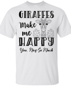 Giraffes Make Me Happy Lovers Cute Youth Kids T-Shirt