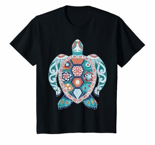 Green Vintage Tribal Hawaiian Sea Turtle T-shirt