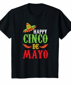 Happy Cinco De Mayo Sombrero Peppers T-Shirt