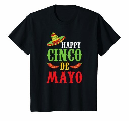 Happy Cinco De Mayo Sombrero Peppers T-Shirt