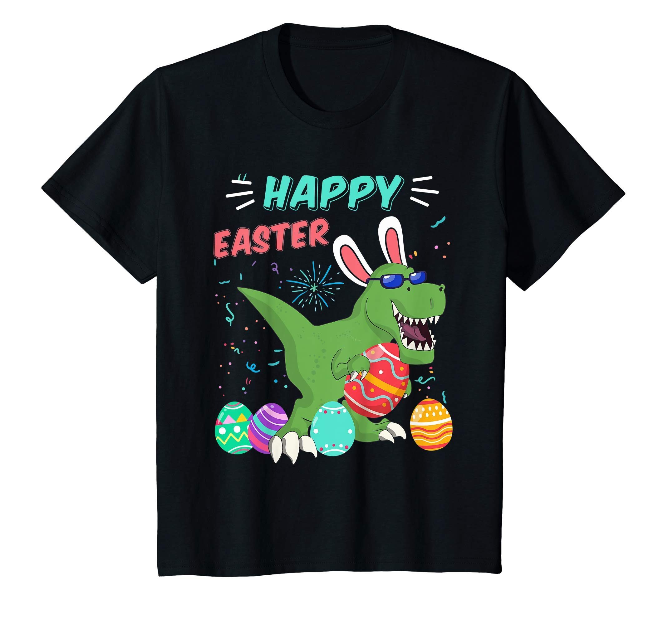 Happy Eastrawr T Rex Dinosaur Easter Bunny Egg Shirt Kids - OrderQuilt.com