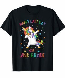 Happy Last Day Of 2Nd Grade Unicorn Dabbing Funny T Shirt