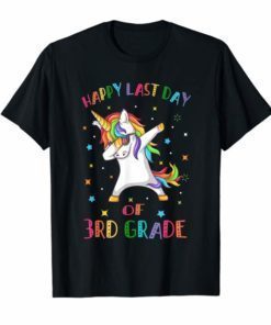Happy Last Day Of 3Rd Grade Unicorn Dabbing Funny T Shirt