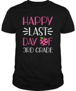 Happy Last Day Of 3rd Grade Apple Heart Shirt For Teacher