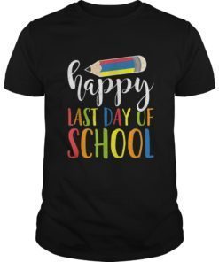 Happy Last Day Of School Shirt Teacher Student Crayon Gifts