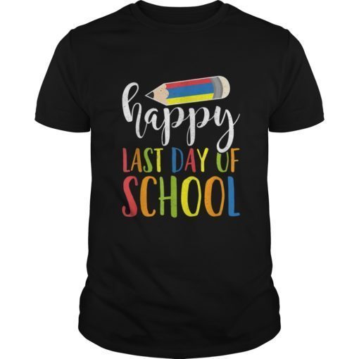 Happy Last Day Of School Shirt Teacher Student Crayon Gifts
