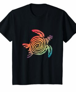 Hawaiian Tribal Sea Turtle Shirt Colorful Ocean Marine Gift