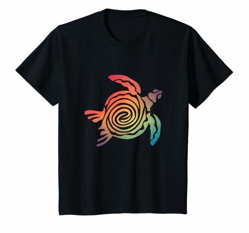 Hawaiian Tribal Sea Turtle Shirt Colorful Ocean Marine Gift